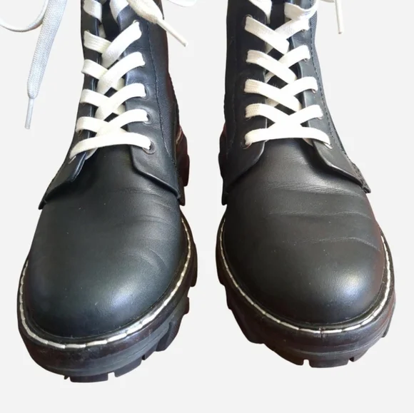 rag & bone Shiloh Leather Combat Boots – Black – Size 38 - Picture 7 of 11